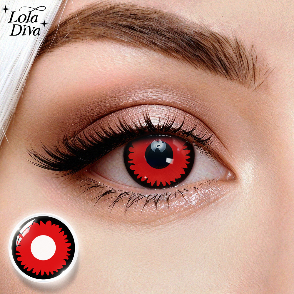 2pcs LolaDiva Blood Thorn / Serrated Red | 1-Year Contact Lenses