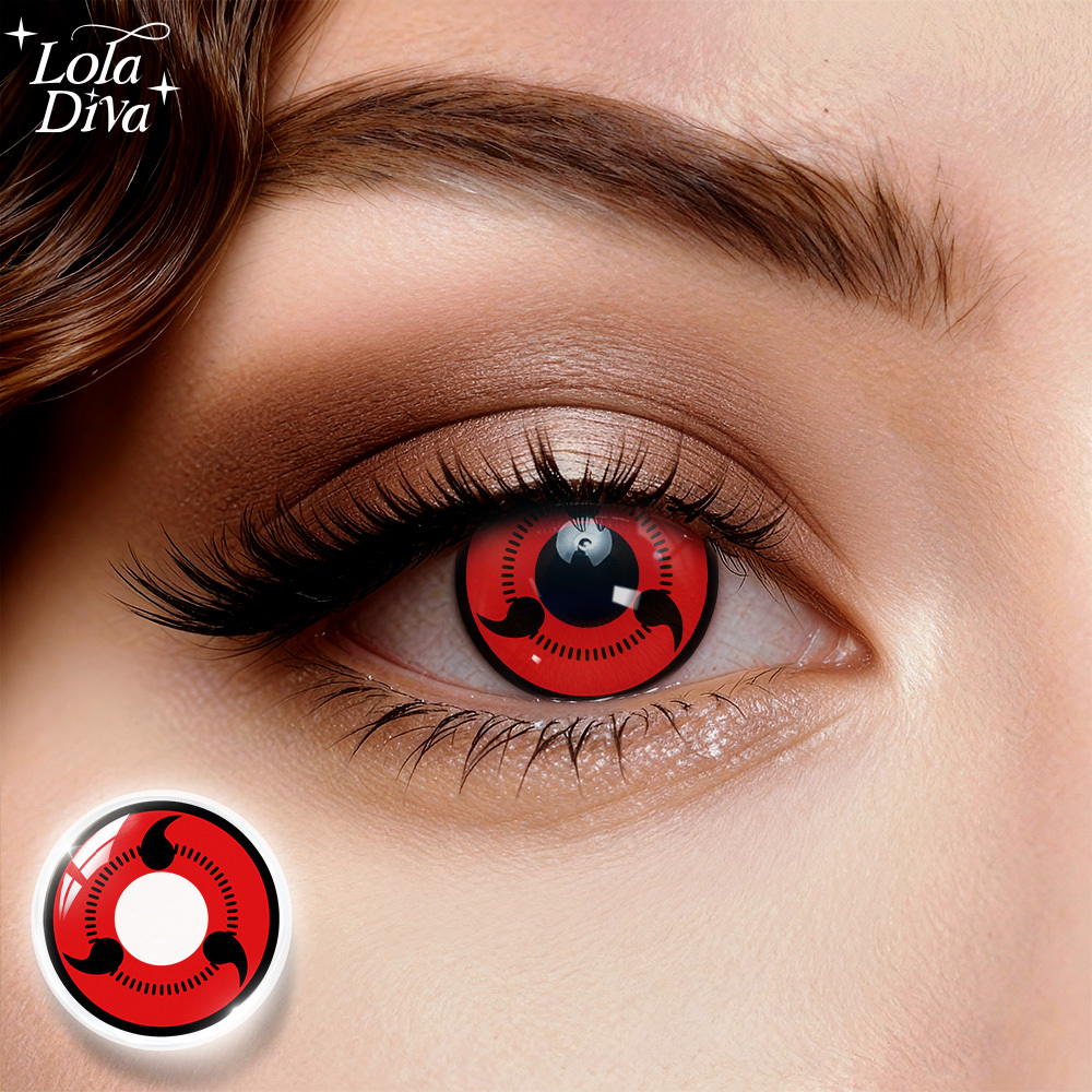 2pcs LolaDiva Cursed Rune / Red Vein | 1-Year Contact Lenses