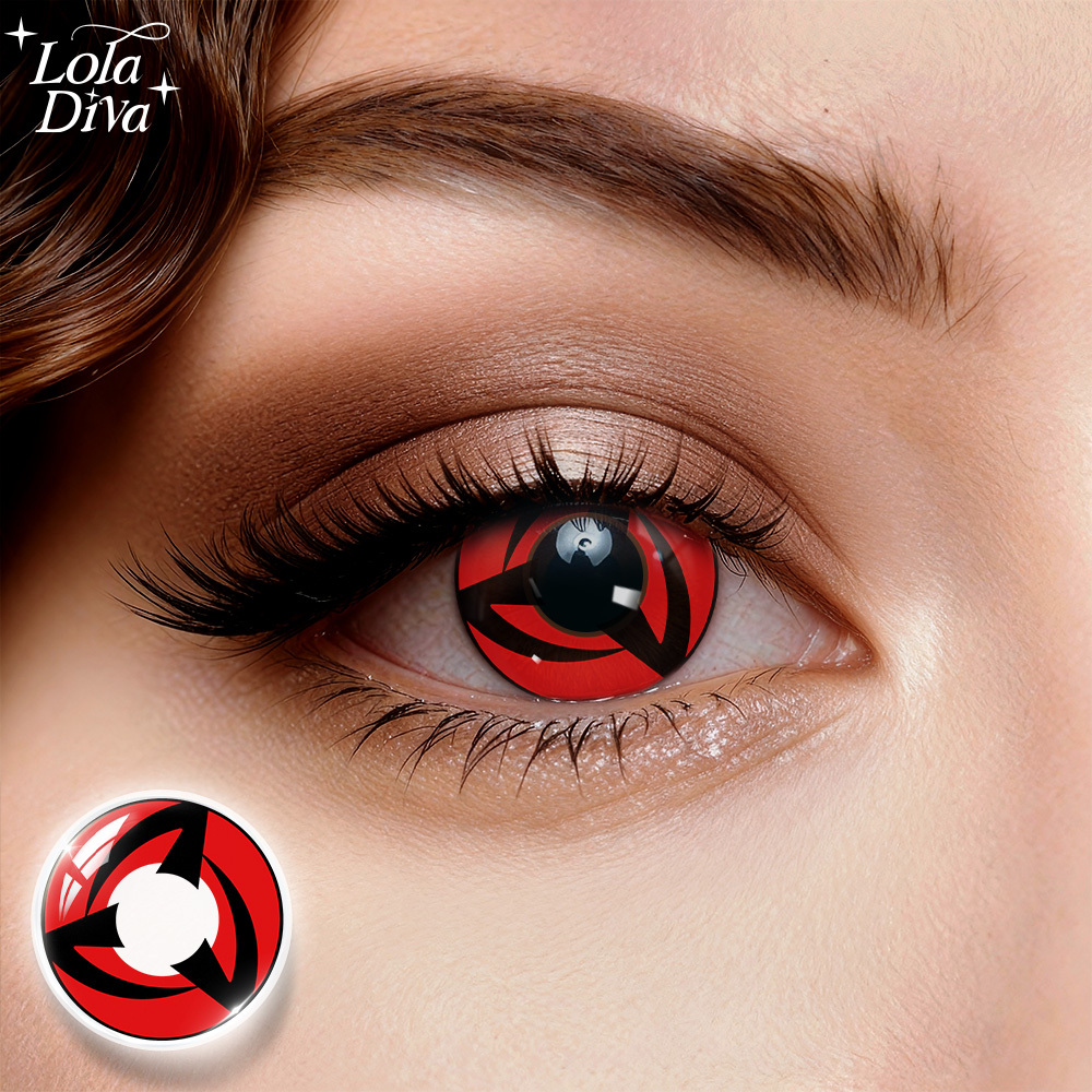 2pcs LolaDiva Three-Comma Pupil / Red | 1-Year Contact Lenses