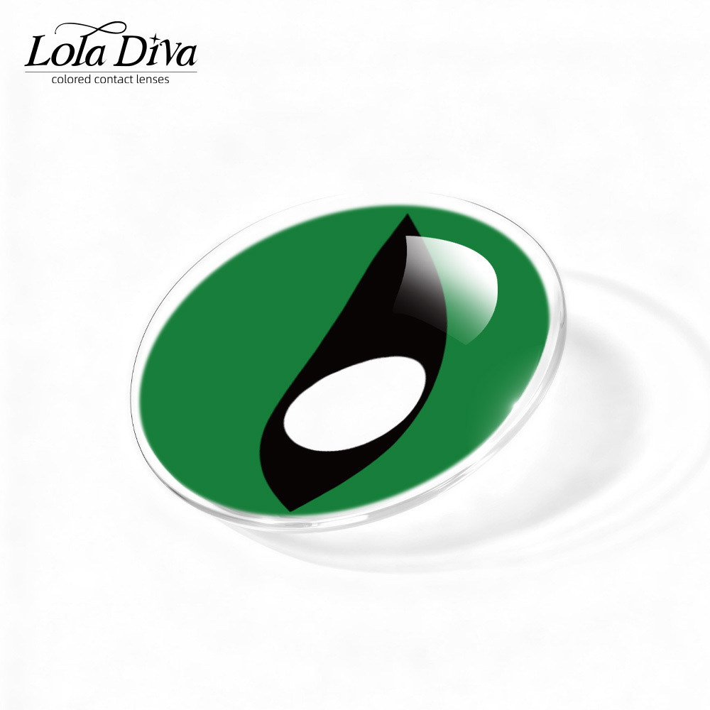 2pcs LolaDiva Venom Dragon / Green Slit | 1-Year Contact Lenses