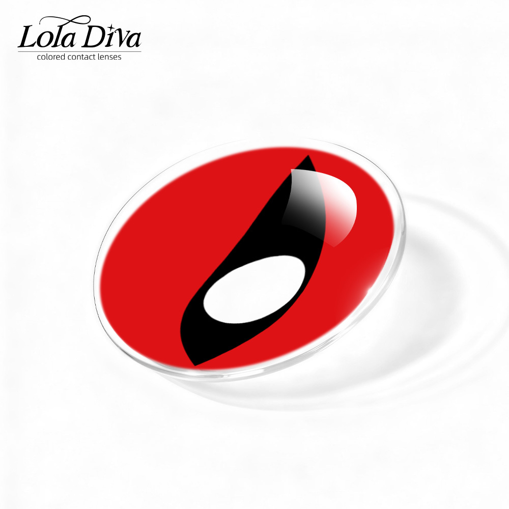 2pcs LolaDiva Crimson Flame / Red Slit Eye | 1-Year Contact Lenses