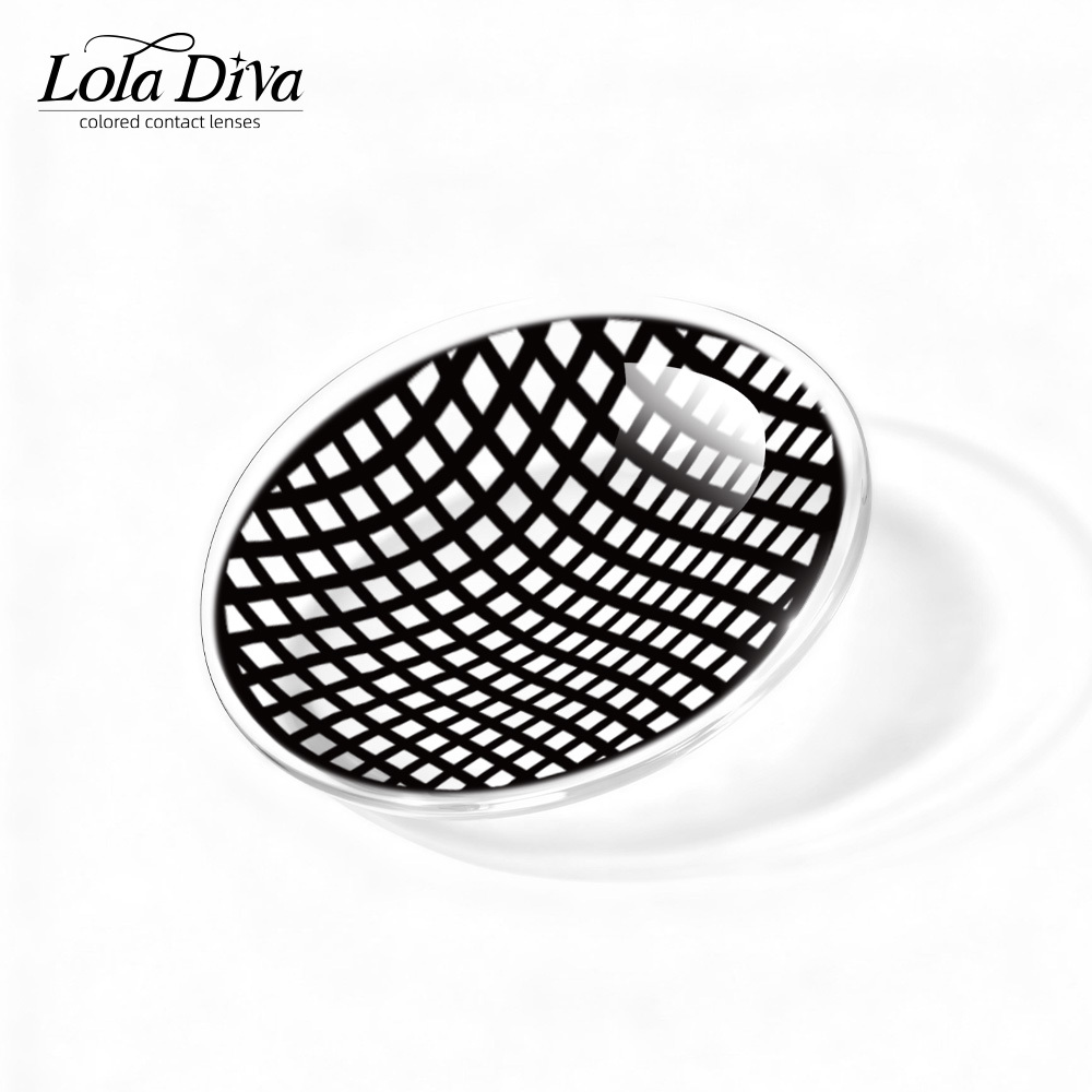 2pcs LolaDiva Dark Seal / White Grid​ | 1-Year Contact Lenses