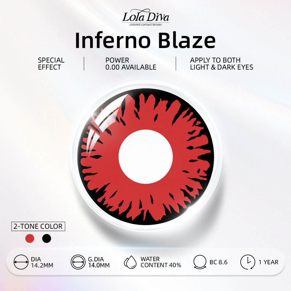2pcs LolaDiva Inferno Blaze / Hell Fire | 1-Year Contact Lenses
