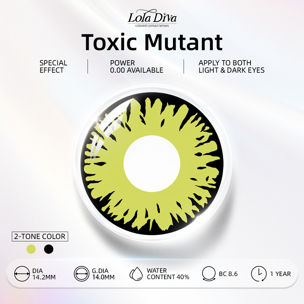 2pcs LolaDiva Toxic Mutant / Alien Flame | 1-Year Contact Lenses