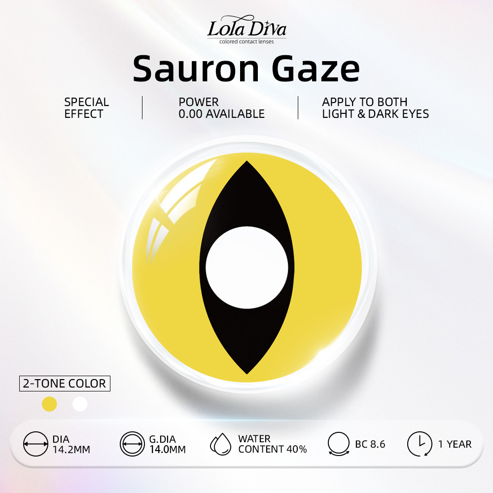 2pcs LolaDiva Sauron Gaze / Yellow Slit | 1-Year Contact Lenses