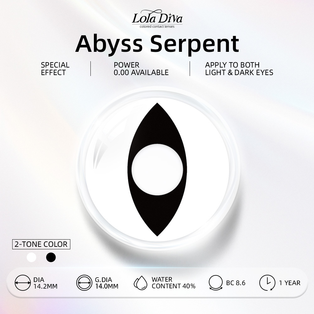 2pcs LolaDiva Abyss Serpent / Black Slit Pupil | 1-Year Contact Lenses