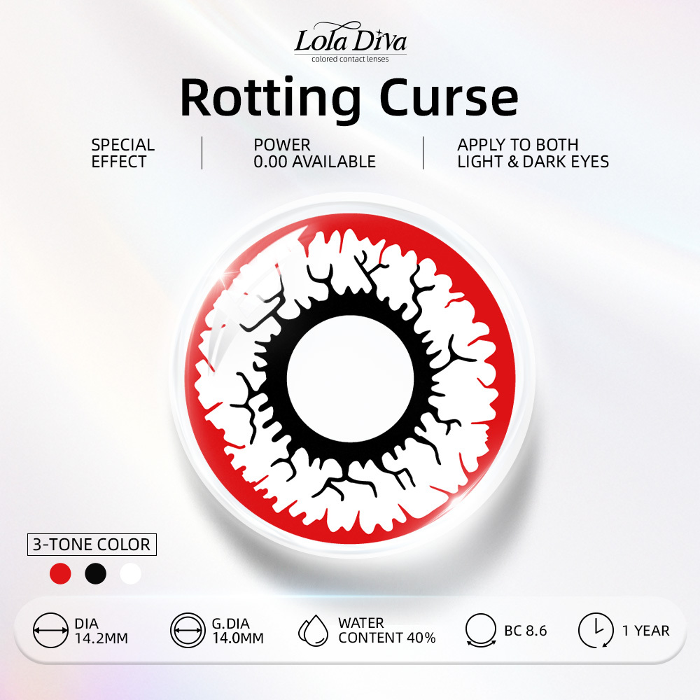 2pcs LolaDiva Raging Plague / Infected Cracks | 1-Year Contact Lenses
