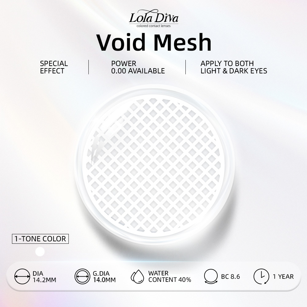 2pcs LolaDiva Void Mesh / Black Lattice​ | 1-Year Contact Lenses