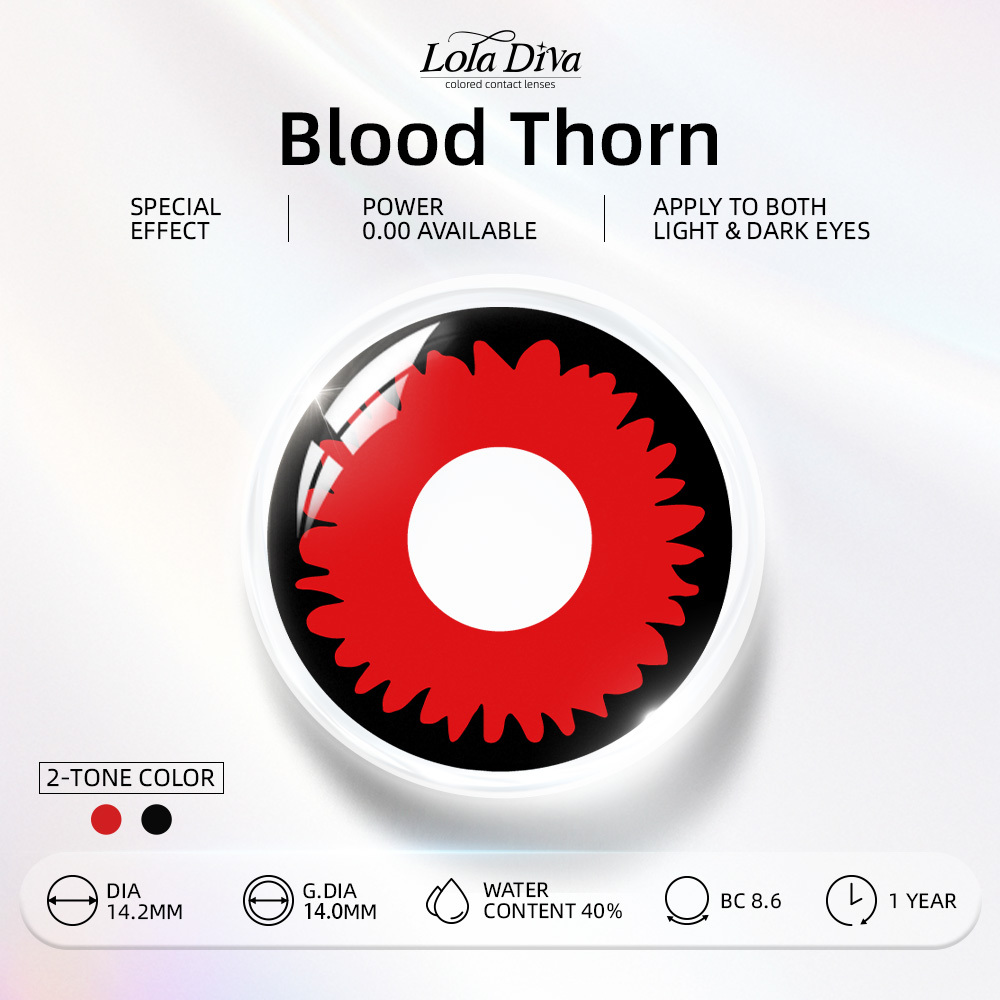 2pcs LolaDiva Blood Thorn / Serrated Red | 1-Year Contact Lenses