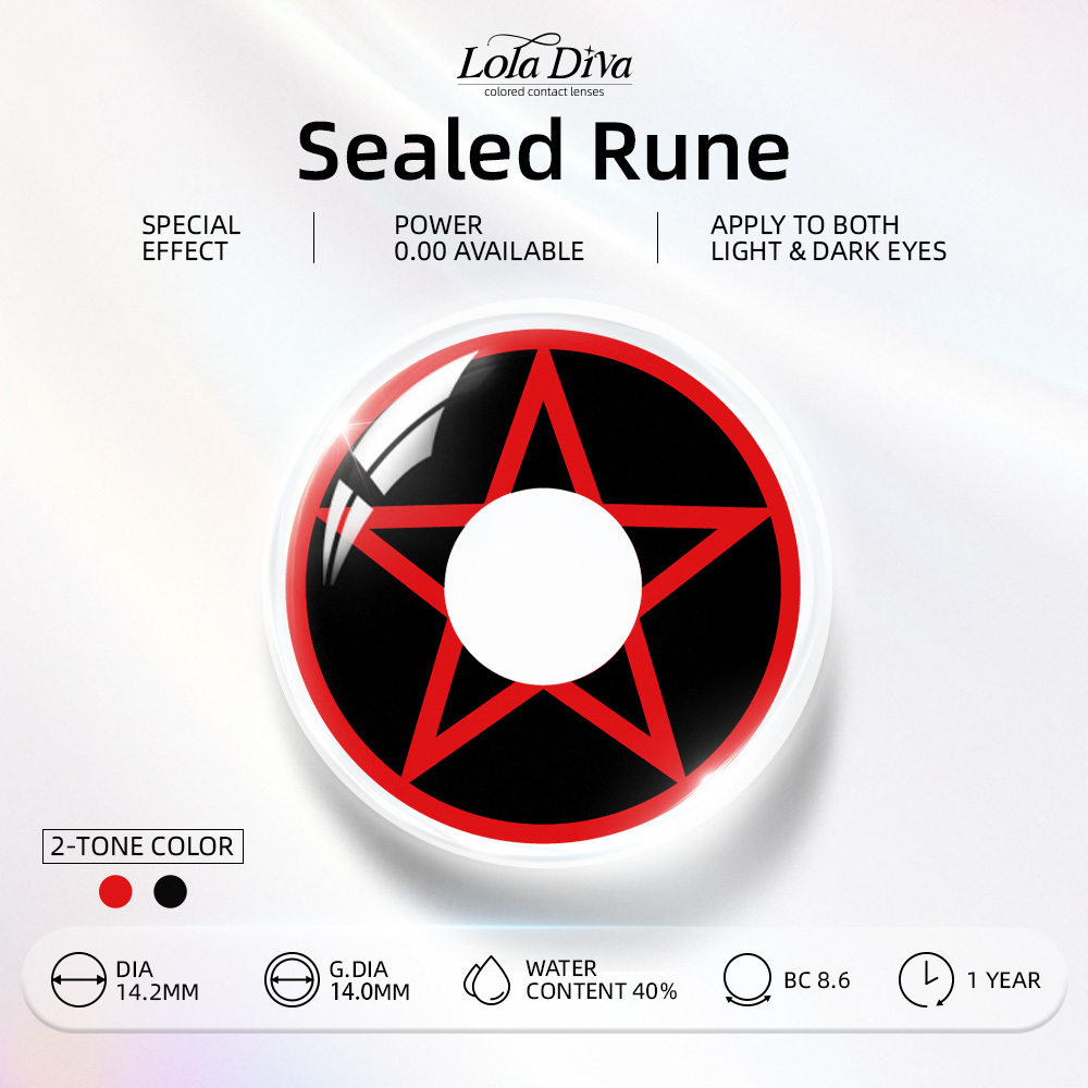 2pcs LolaDiva Sealed Rune / Grid Seal | 1-Year Contact Lenses