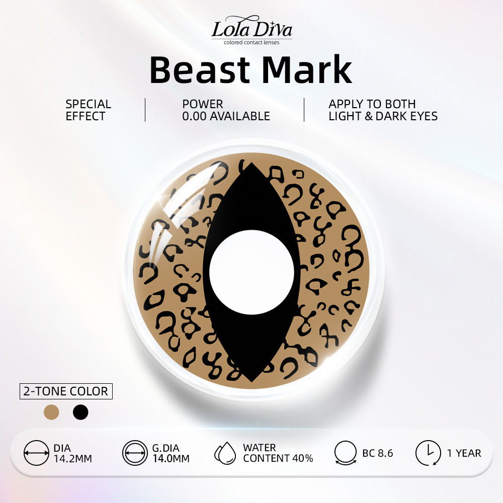 2pcs LolaDiva Beast Mark / Leopard Slit | 1-Year Contact Lenses