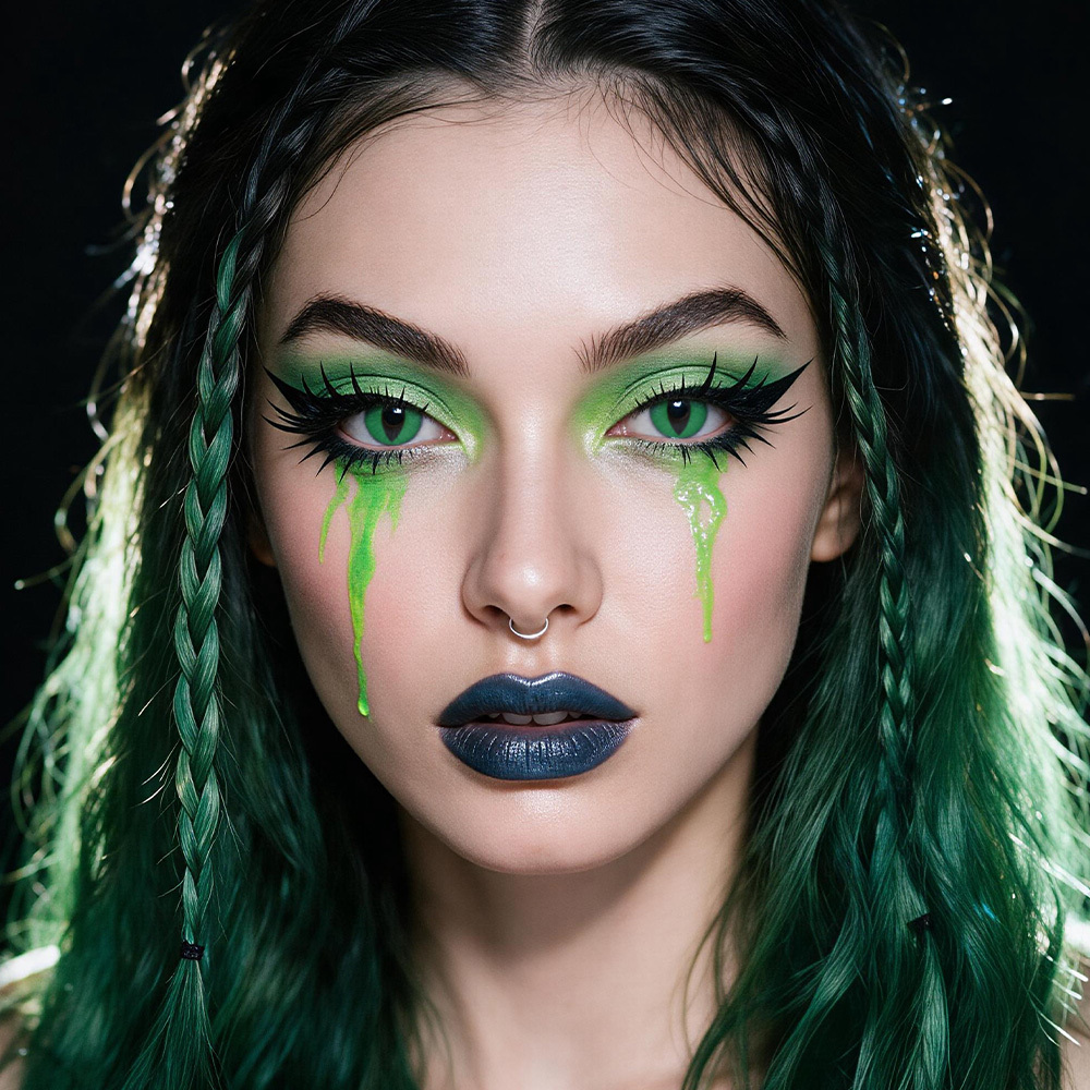2pcs LolaDiva Venom Dragon / Green Slit | 1-Year Contact Lenses