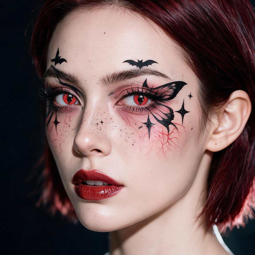 2pcs LolaDiva Crimson Flame / Red Slit Eye | 1-Year Contact Lenses