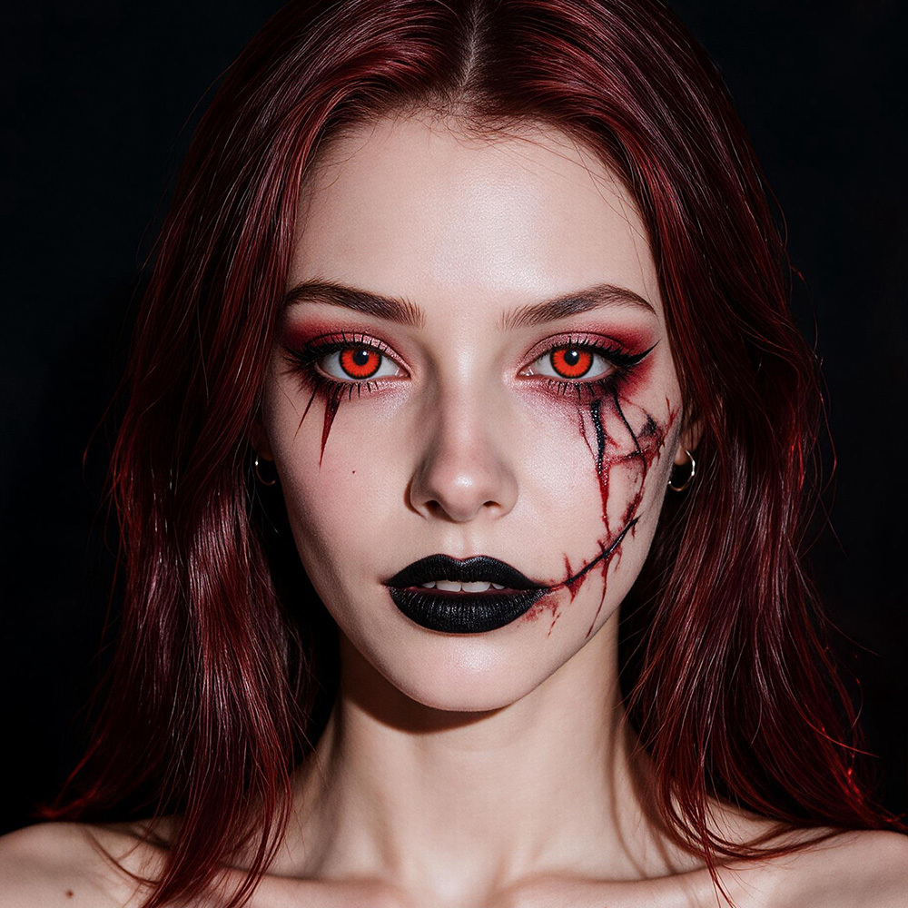 2pcs LolaDiva Blood Thorn / Serrated Red | 1-Year Contact Lenses