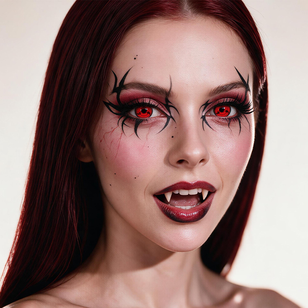 2pcs LolaDiva Cursed Rune / Red Vein | 1-Year Contact Lenses