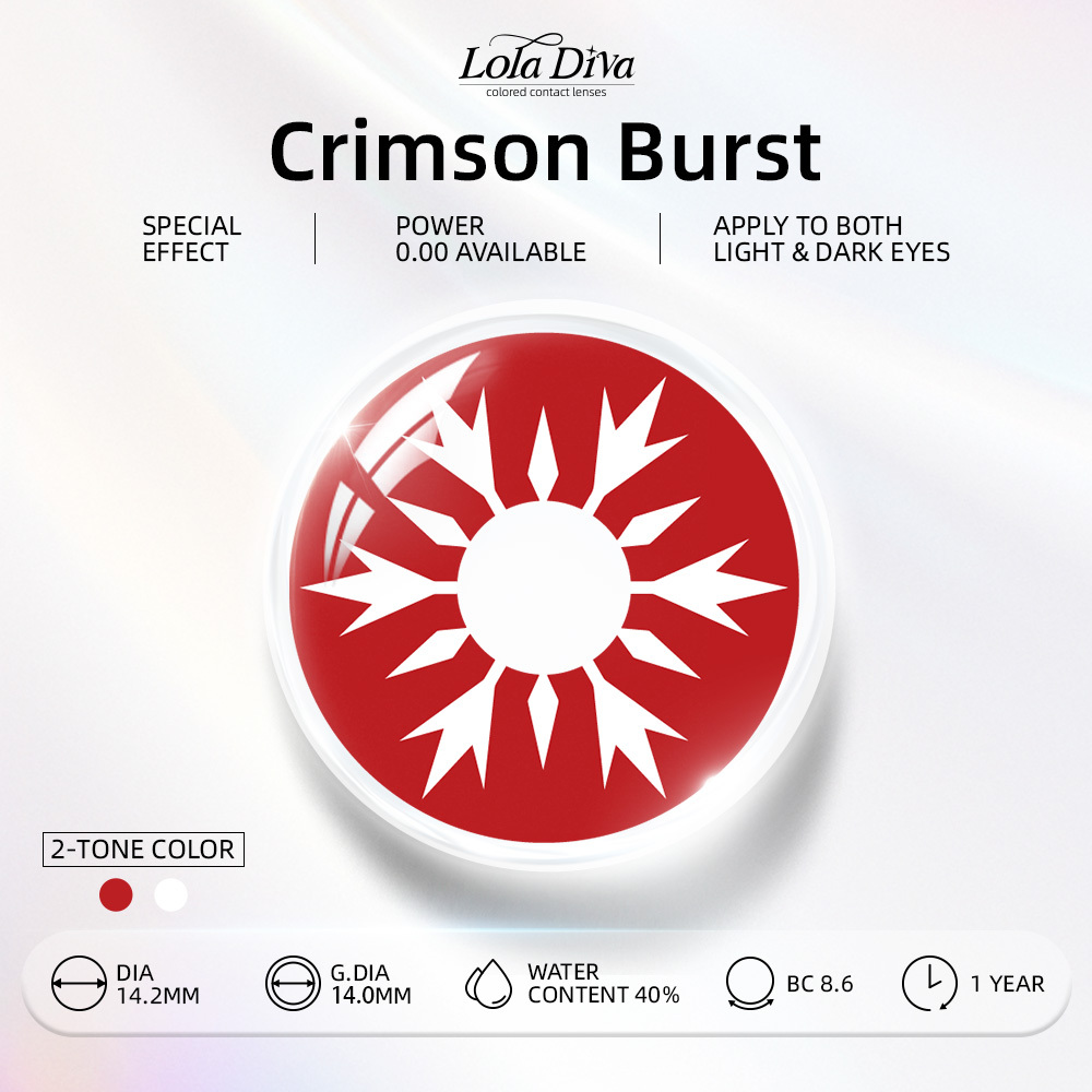 LolaDiva Crimson Burst Red | 1-Year Halloween Contacts