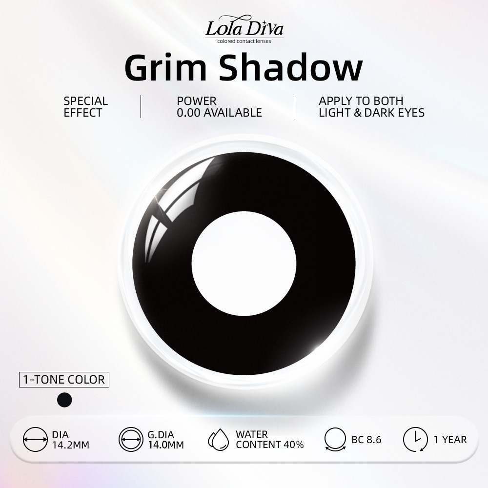 LolaDiva Grim Shadow Blackout | 1-Year Halloween Contacts