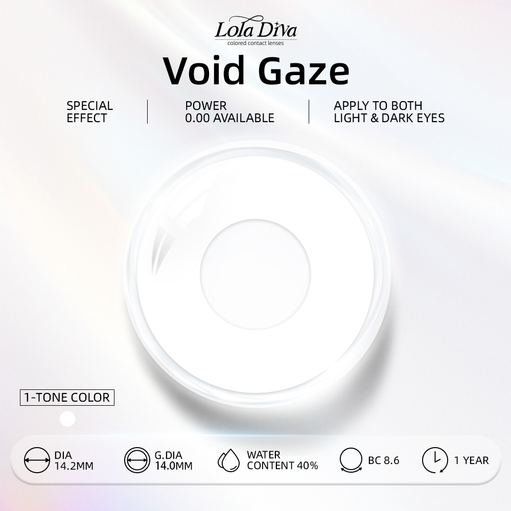 LolaDiva Void Gaze White | 1-Year Halloween Contacts
