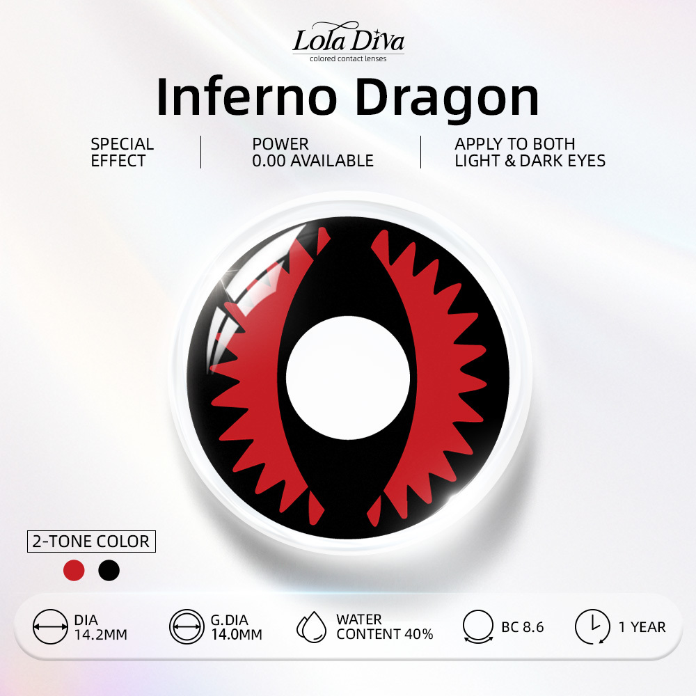 LolaDiva Inferno Dragon Red | 1-Year Halloween Contacts