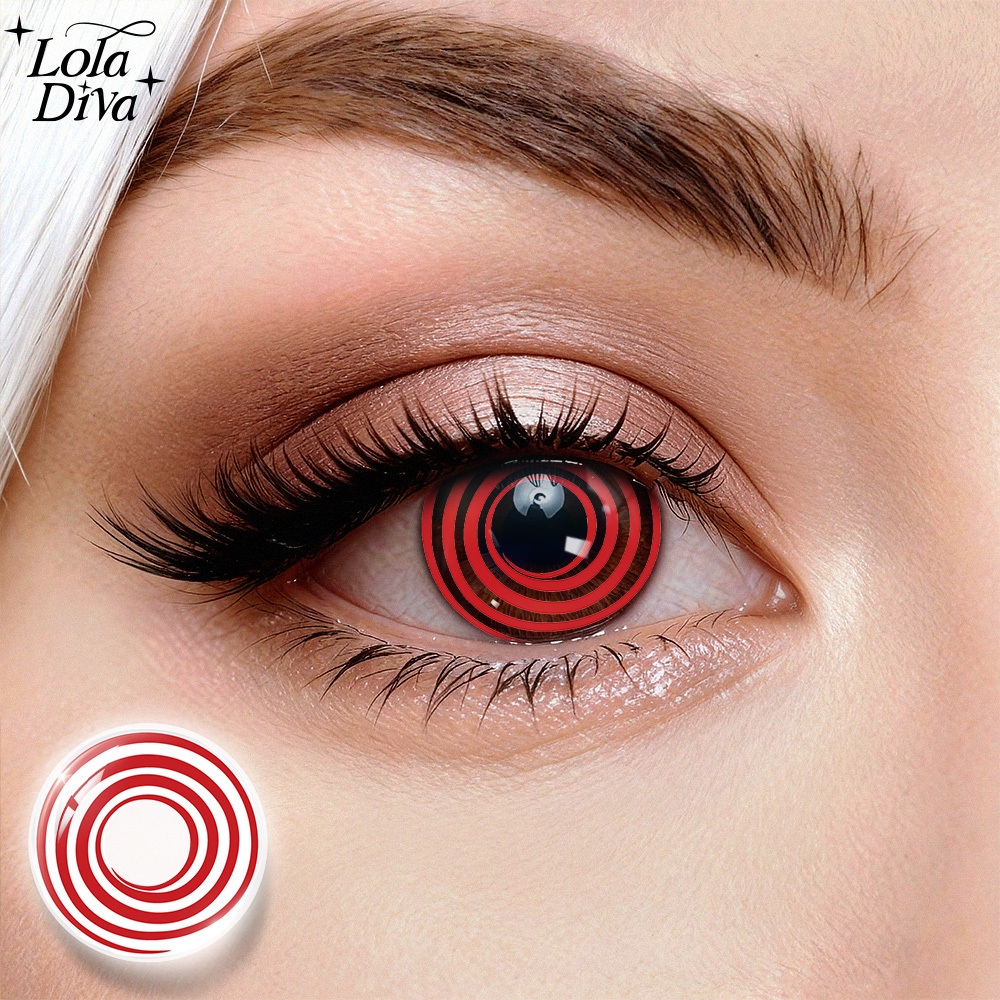 LolaDiva Crimson Whirl Red | 1-Year Halloween Contacts