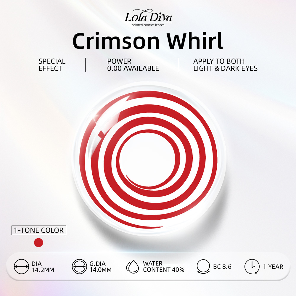LolaDiva Crimson Whirl Red | 1-Year Halloween Contacts