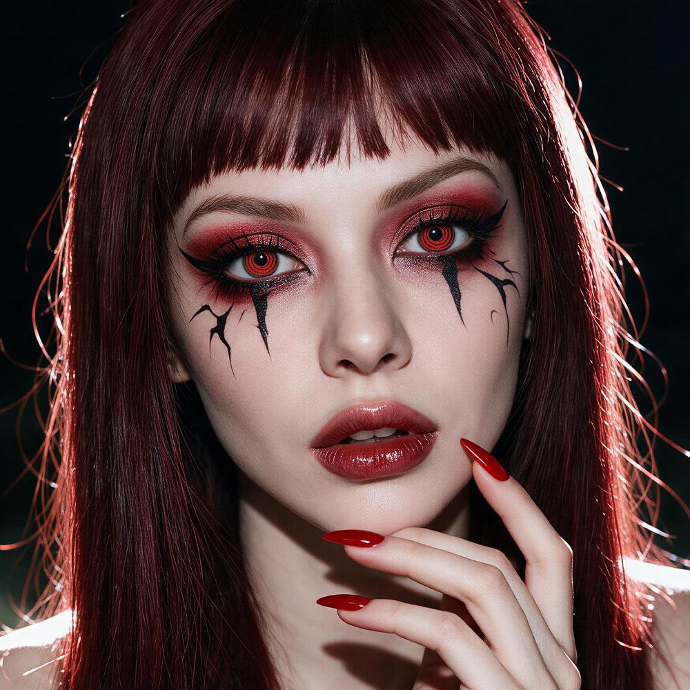 LolaDiva Crimson Whirl Red | 1-Year Halloween Contacts