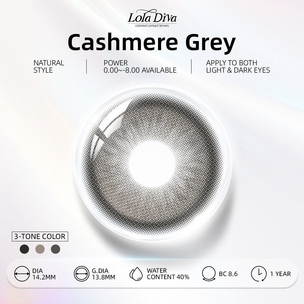 2pcs LolaDiva Cashmere Gray | 1-Year Contact Lenses