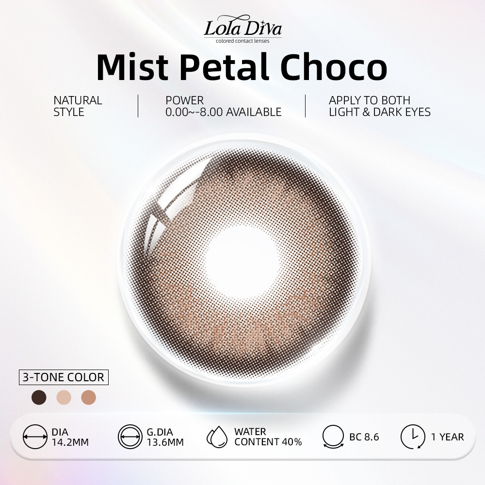 2pcs LolaDiva Mist Petal Choco | 1-Year Contact Lenses