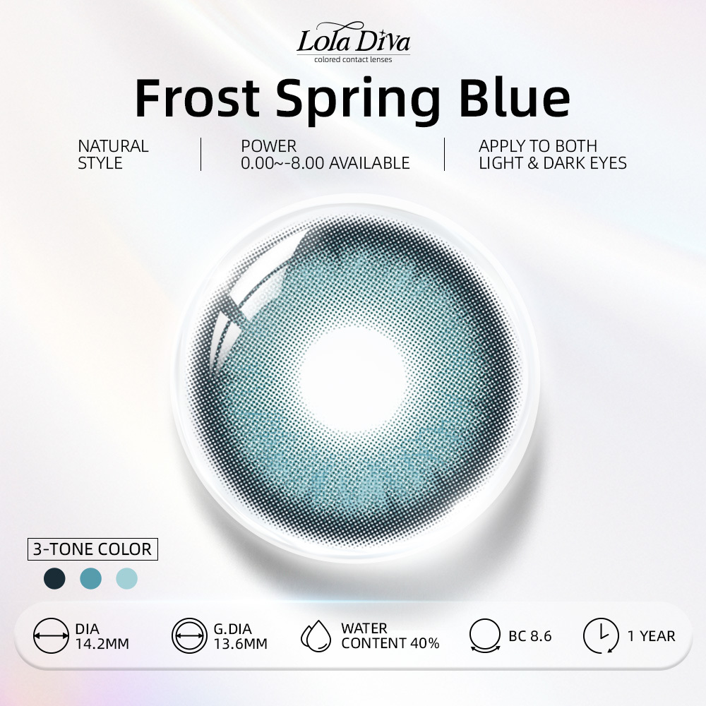 2pcs LolaDiva Frost Spring Blue | 1-Year Contact Lenses