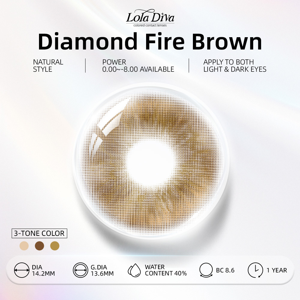 2pcs LolaDiva Diamond Fire Brown | 1-Year Contact Lenses