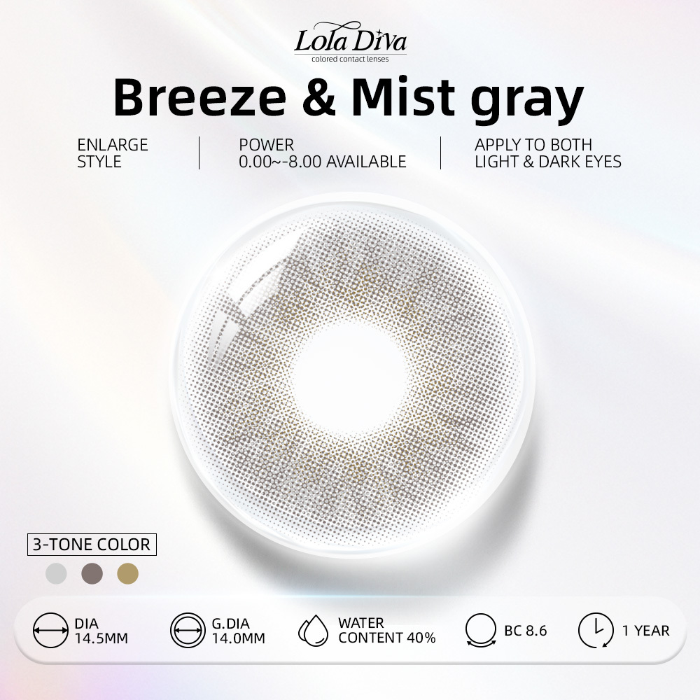 2pcs LolaDiva Breeze & Mist Gray | 1-Year Contact Lenses