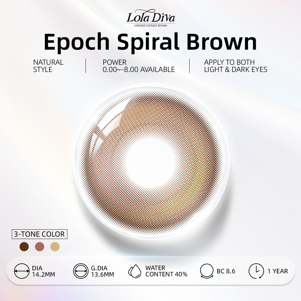 2pcs LolaDiva Epoch Spiral Brown | 1-Year Contact Lenses