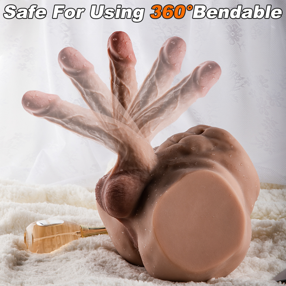 Black Muscular male penis TPE half-body doll  THAY-P02-02450