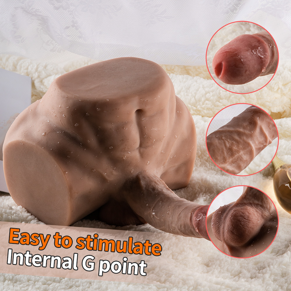 Black Muscular male penis TPE half-body doll  THAY-P02-02450