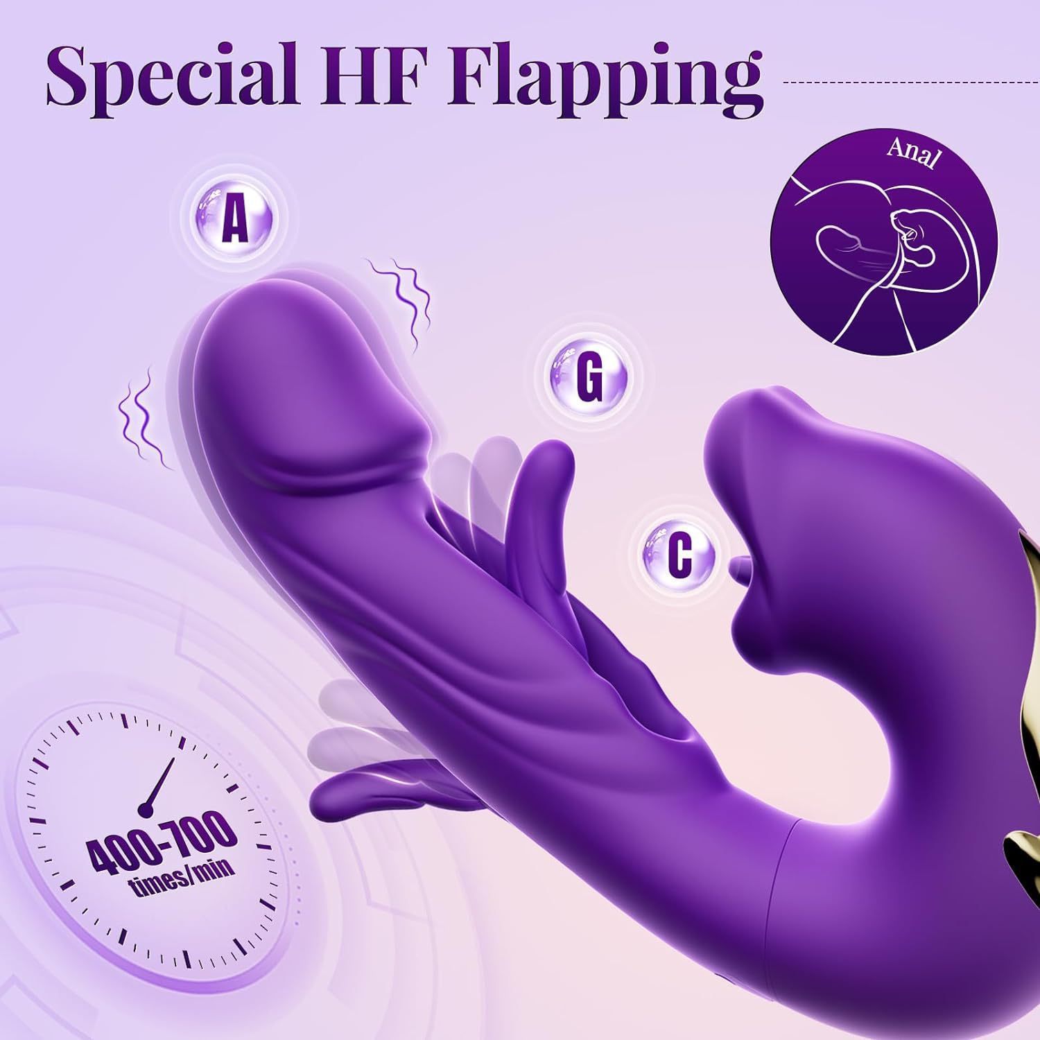 Tongue-licking passion full silicone vibrator CM-OSE-RMC-P
