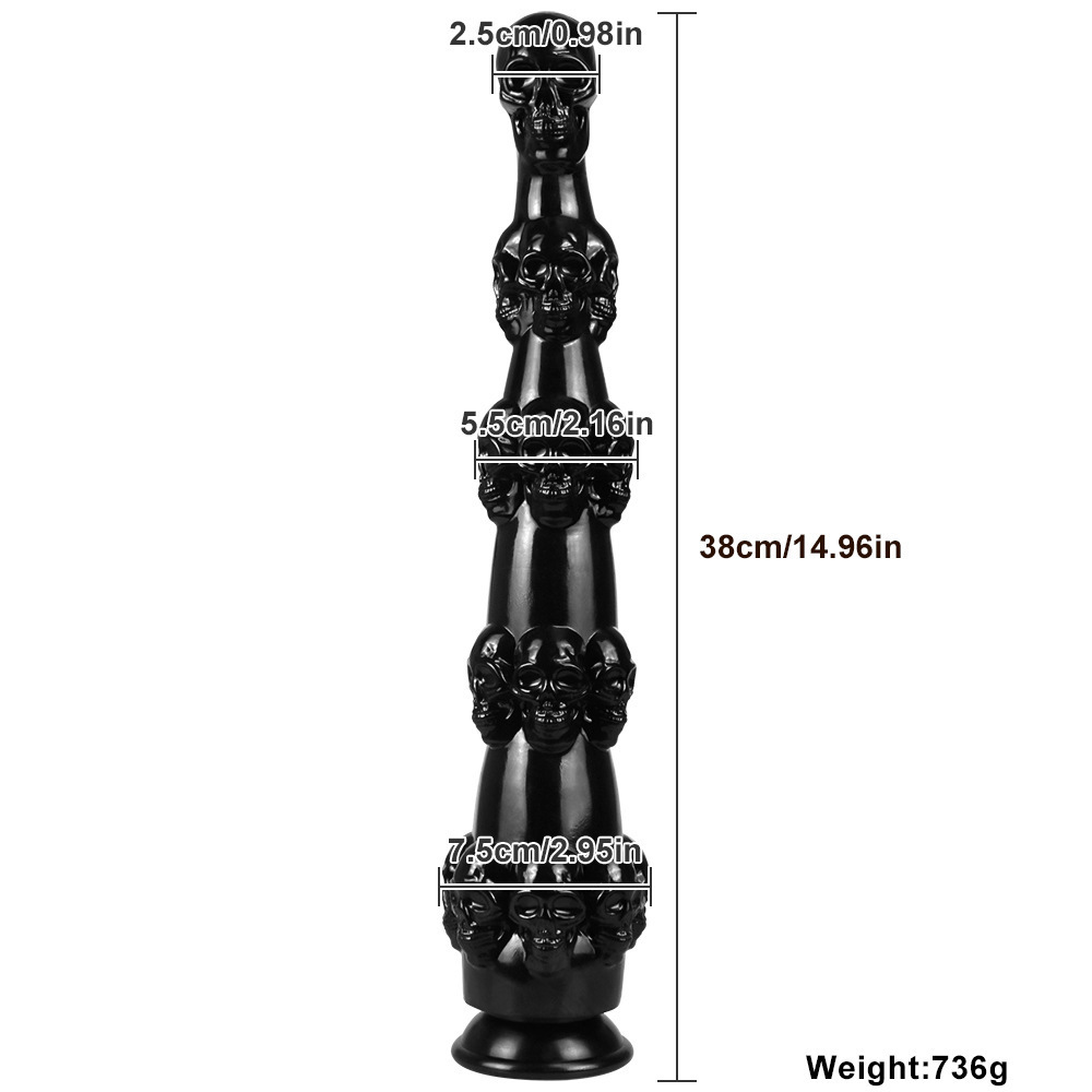 Black flexible TPE long dildo suitable for female masturbation CM-YLT-G-98