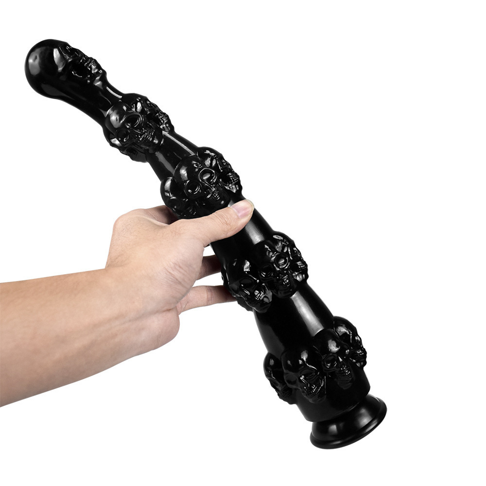 Black flexible TPE long dildo suitable for female masturbation CM-YLT-G-98