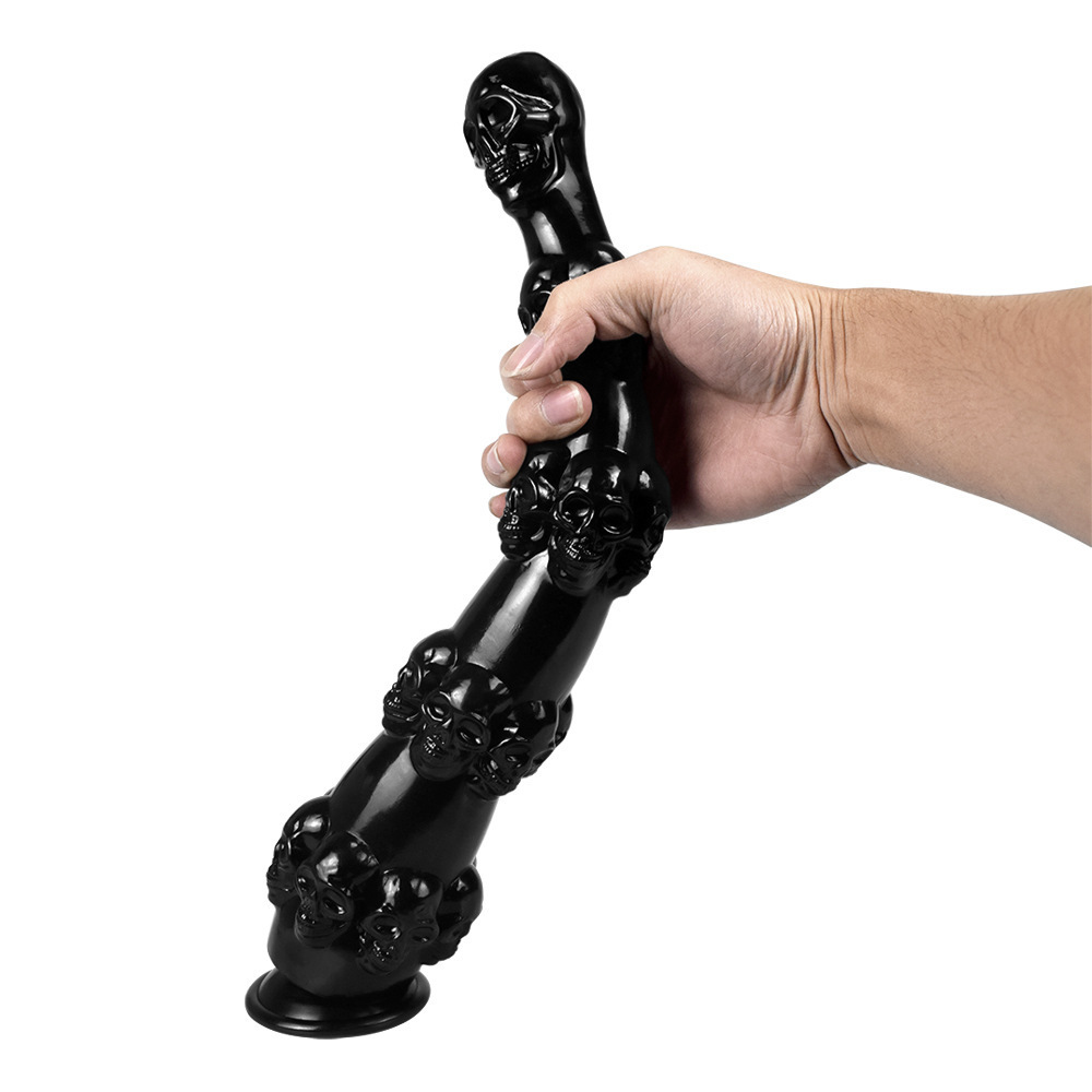 Black flexible TPE long dildo suitable for female masturbation CM-YLT-G-98