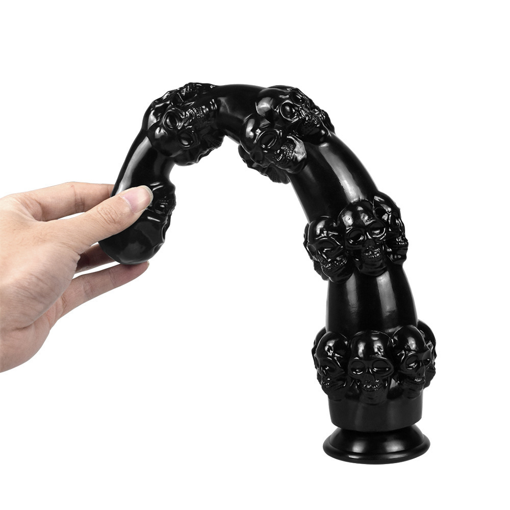 Black flexible TPE long dildo suitable for female masturbation CM-YLT-G-98