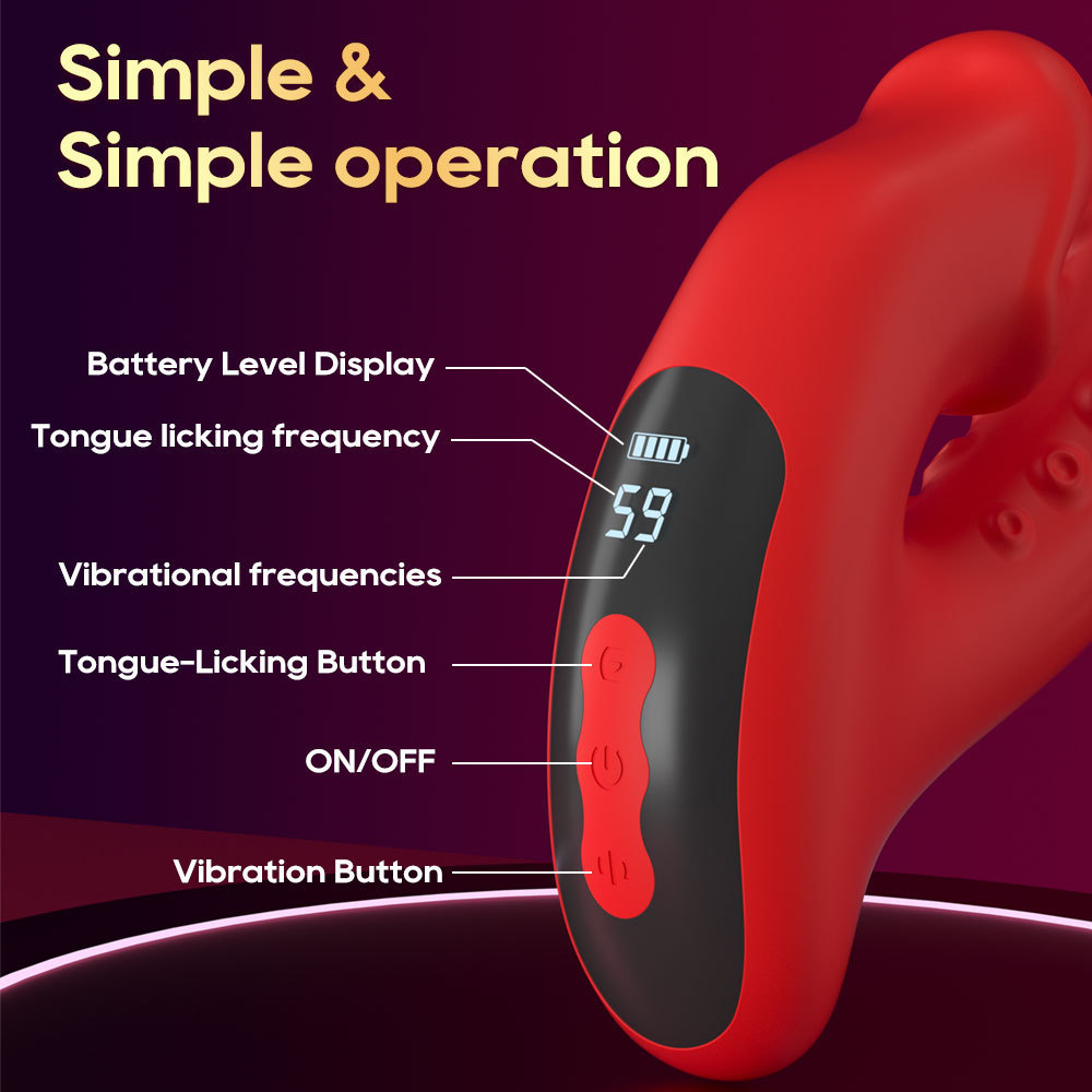 10x Vibration 5x Licking Motion silicone vibrator  CM-GM-DW-ZD588