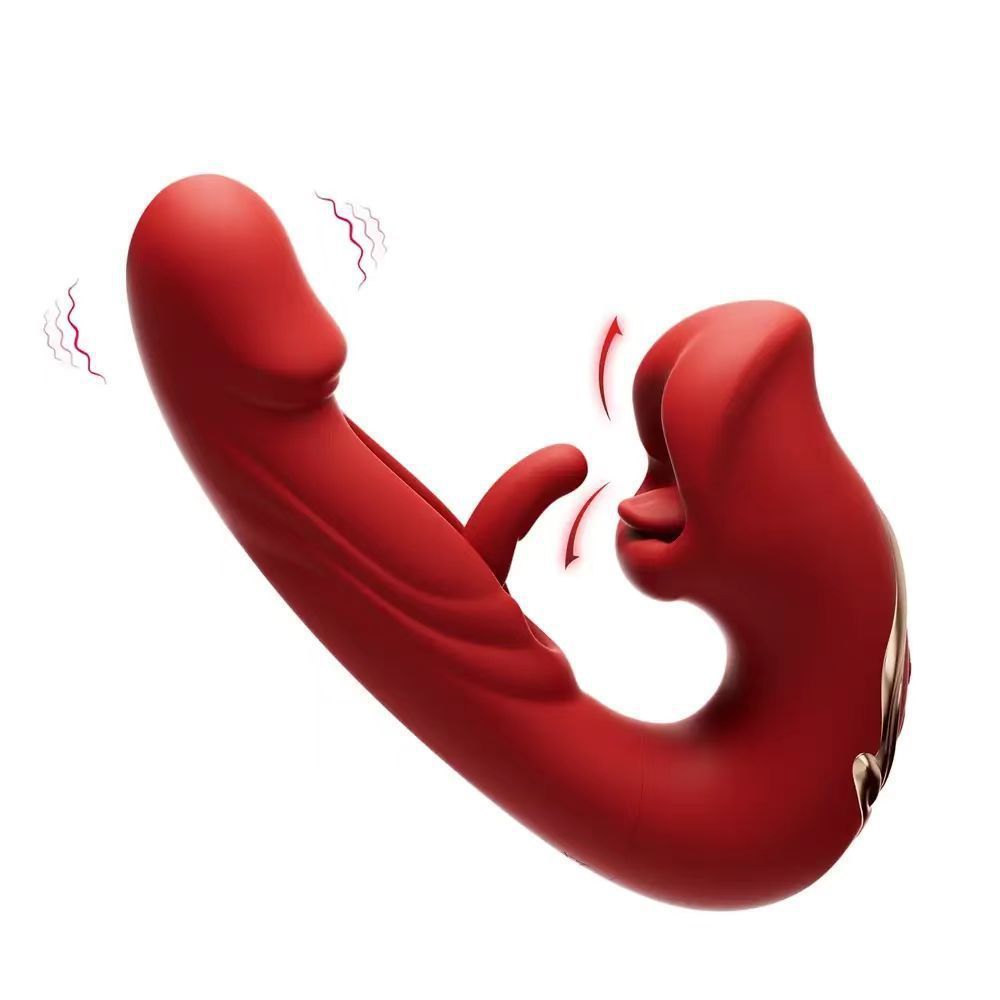 Tongue-licking passion full silicone vibrator CM-OSE-RMC-P