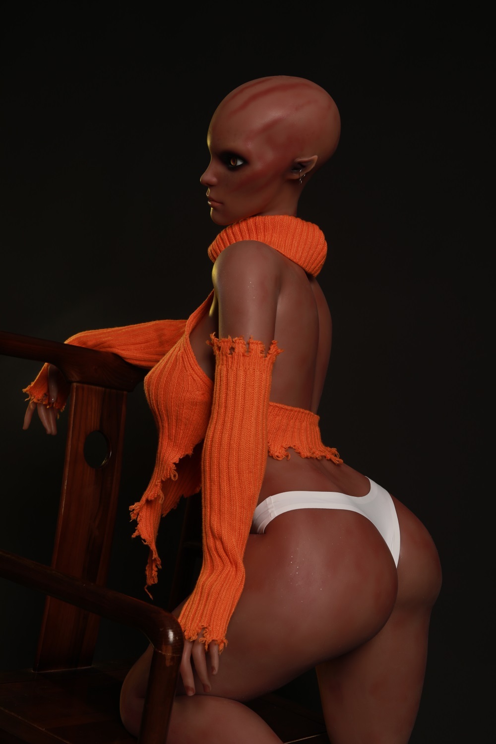 153cm/5.12ft Full Silicone D-cup Alien Realistic Sex Doll   GZLFO-SG153ELZ062HXTW