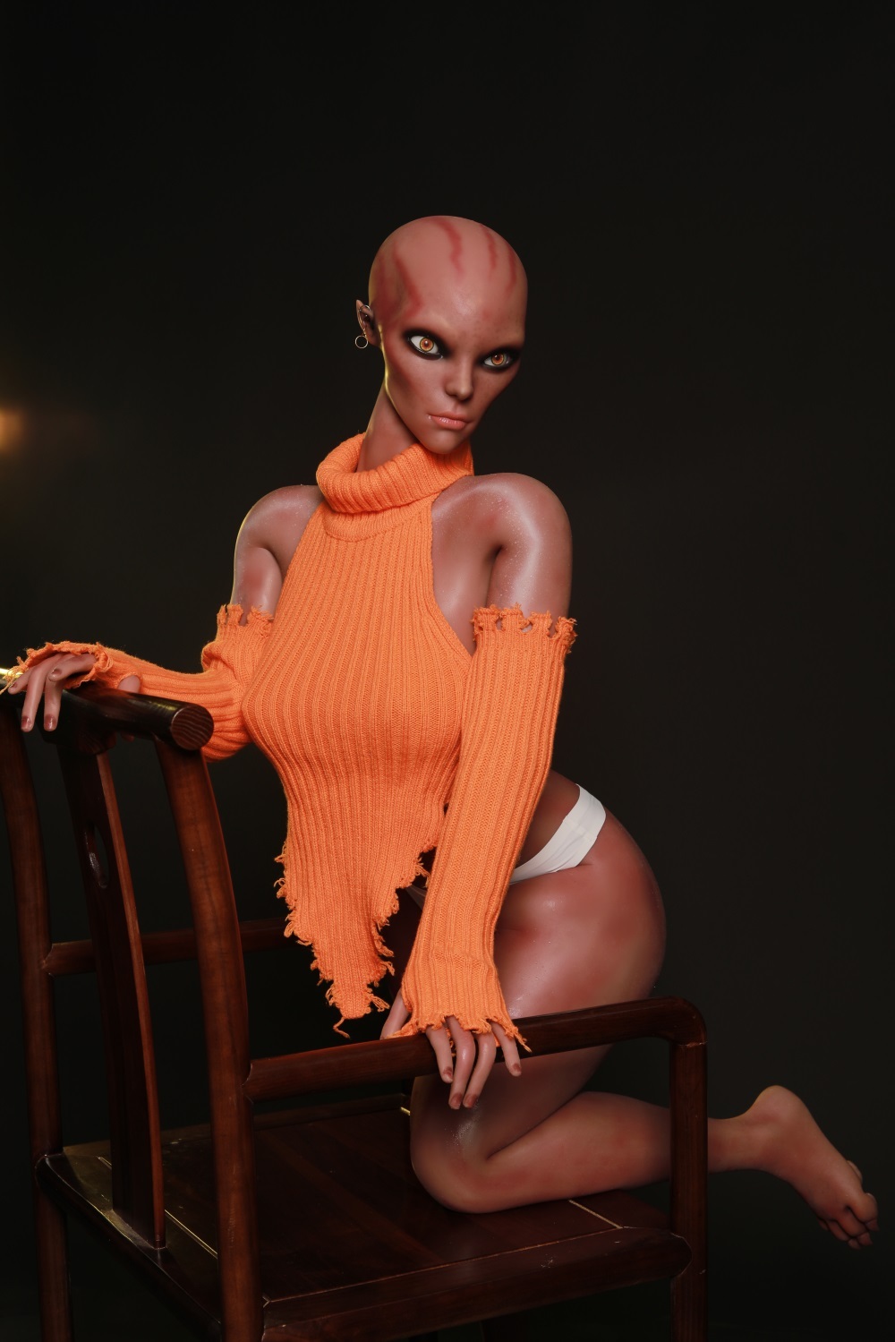 153cm/5.12ft Full Silicone D-cup Alien Realistic Sex Doll   GZLFO-SG153ELZ062HXTW