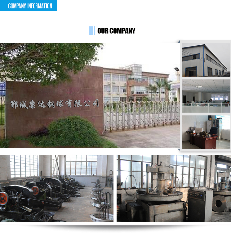 Company information banner with factory sign and office