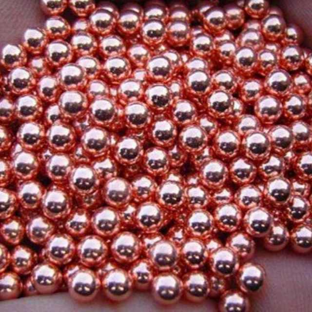 Solid copper spheres, 1mm-25mm in diameter, are available for customization.