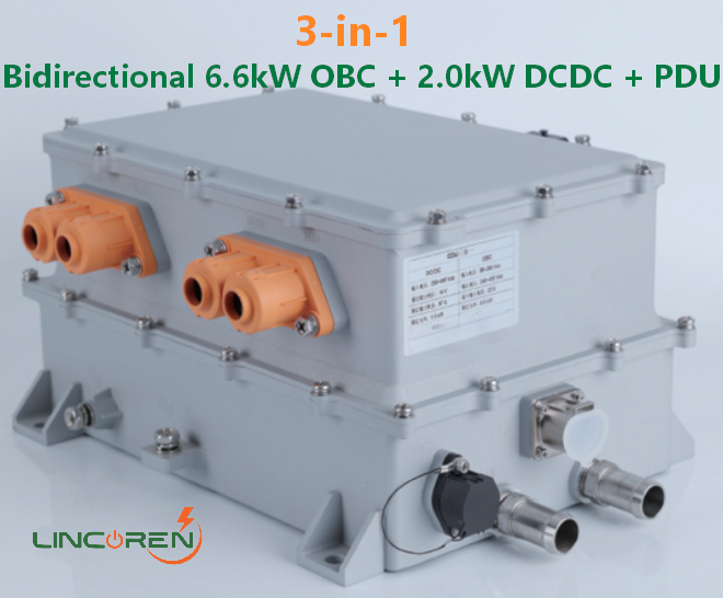3-in-1 Bidirectional 6.6kW OBC + 2.0kW DCDC + PDU