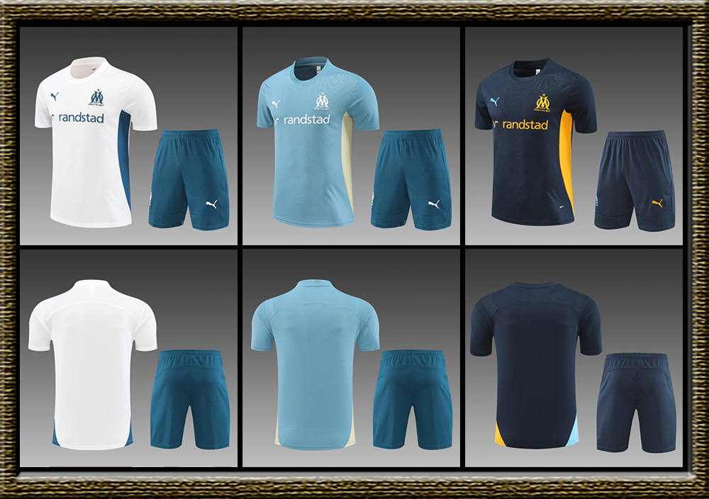 2024-2025 Marseille adult Training clothes short sleeves shorts