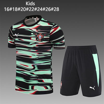 2025 Portugal Kids Training clothes short sleeves shorts