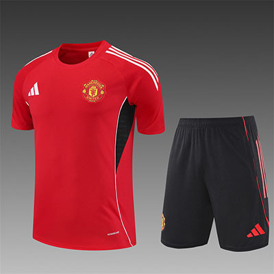 2025-2026 Manchester United adult Training clothes short sleeves