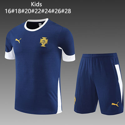 2025 Portugal Kids Training clothes short sleeves shorts